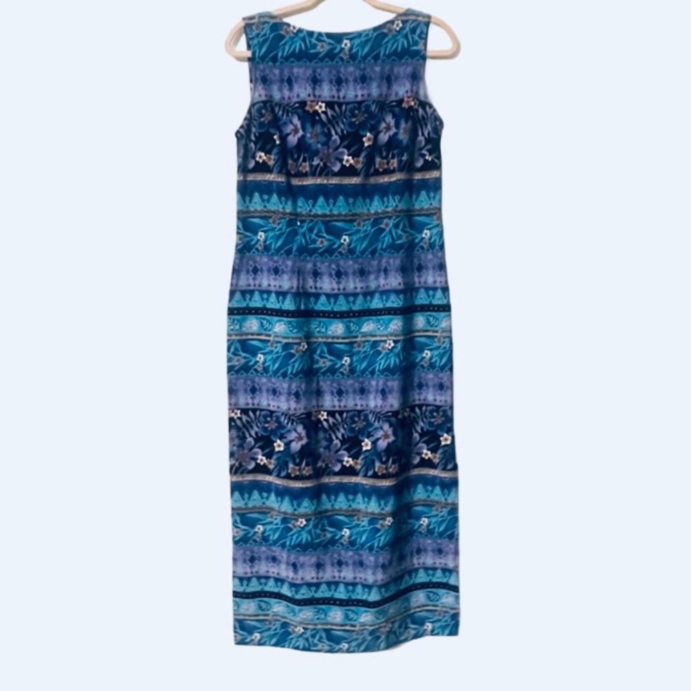 Kathie Lee Collection Vintage Maxi Sleeveless Multi Color Dress Women’s Size M